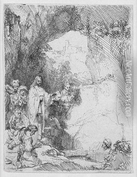 Raising Of Lazarus, Small Plate Oil Painting - Rembrandt Van Rijn