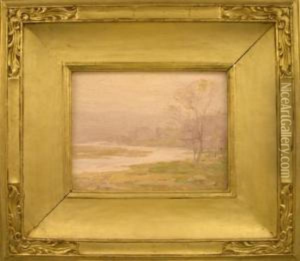 Winter Scene Of
Meandering River Oil Painting - William S. Robinson