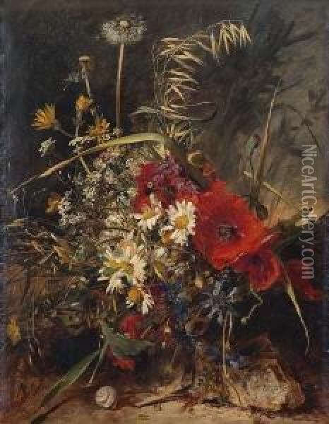Stillleben Mit
 Wiesenblumen. Oil Painting - Anna Peters