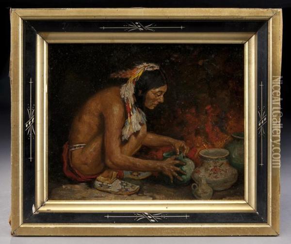 Study For The 
Pottery Maker Oil Painting - Eanger Irving Couse