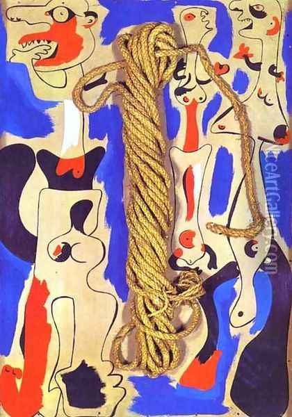 Rope and People I Oil Painting - Joaquin Miro