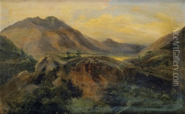 Bagneres De Luchon, Pyrenees Oil Painting - Jules Coignet