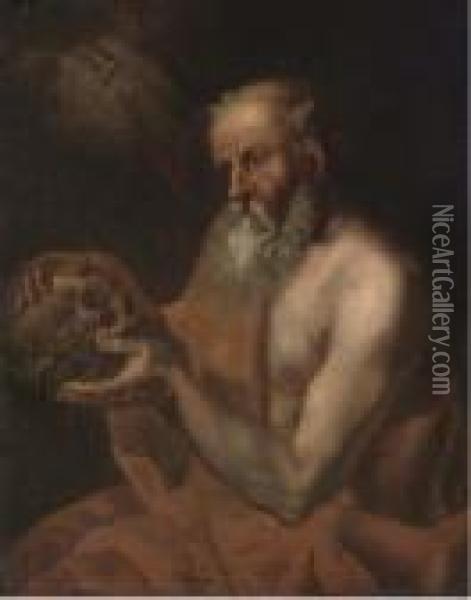 Saint Jerome Oil Painting - Christian Wilhelm Ernst Dietrich