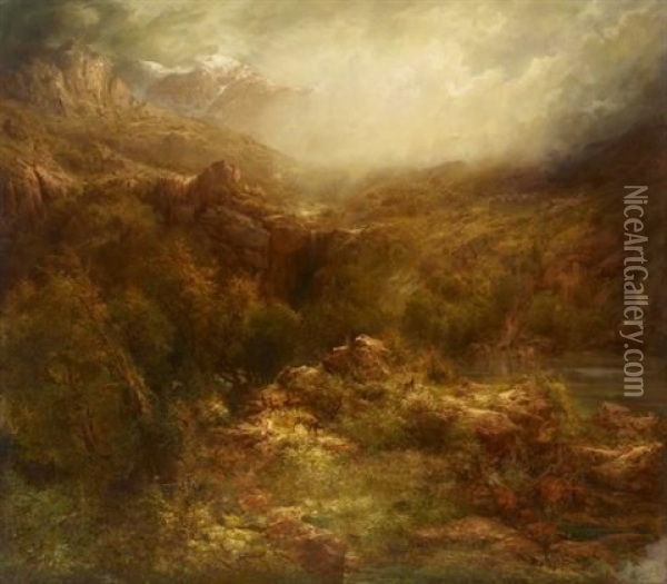 Einsames Wildbachtal Im Gebirge Oil Painting - Carl Maria Nicolaus Hummel
