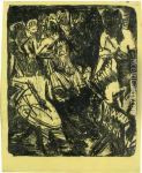 Alptanz Mit Zwei Handorglern Oil Painting - Ernst Ludwig Kirchner