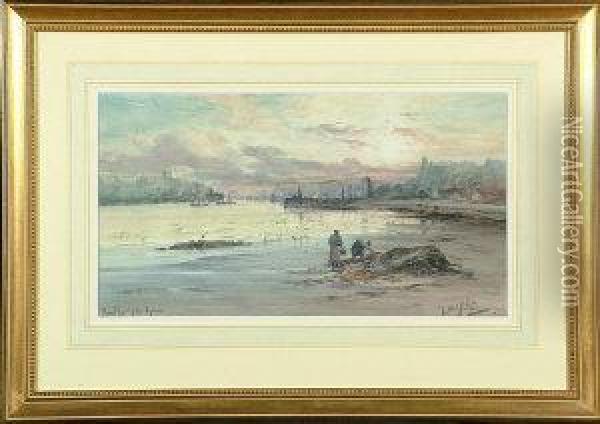 Mouth Of The Tyne Oil Painting - Thomas Swift Hutton