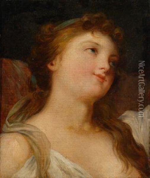 Brustbild Einer Jungen Frau Oil Painting - Jean Baptiste Greuze