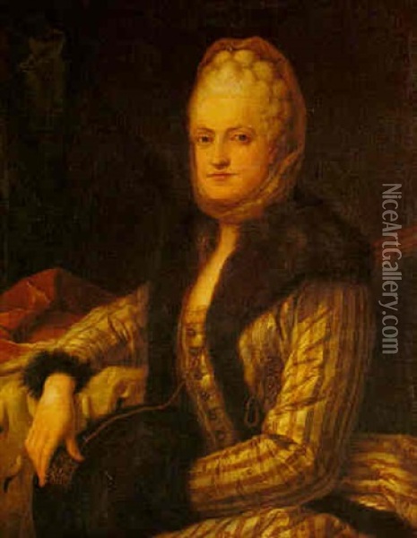 Portrait Of Princess Maria Cunigunda Of Saxony, Abbess Of Essen Oil Painting - Heinrich Foelix
