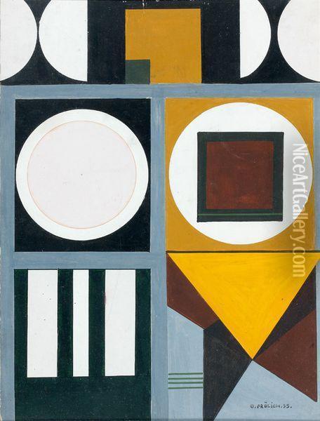 Composition Geometrique Oil Painting - O. Frolich