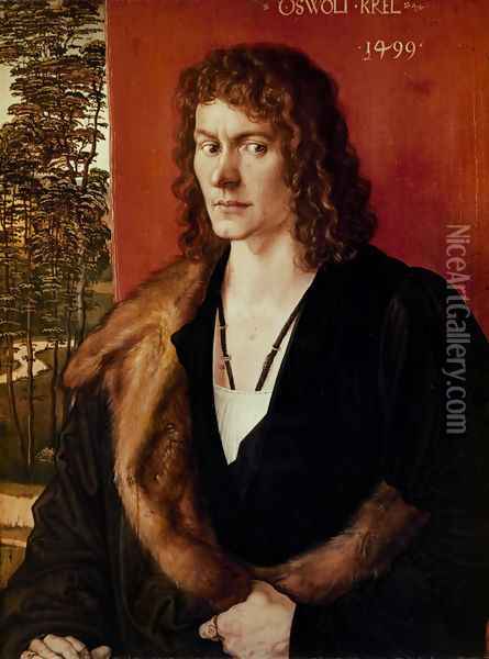 Portrait of a Man Oil Painting - Albrecht Durer