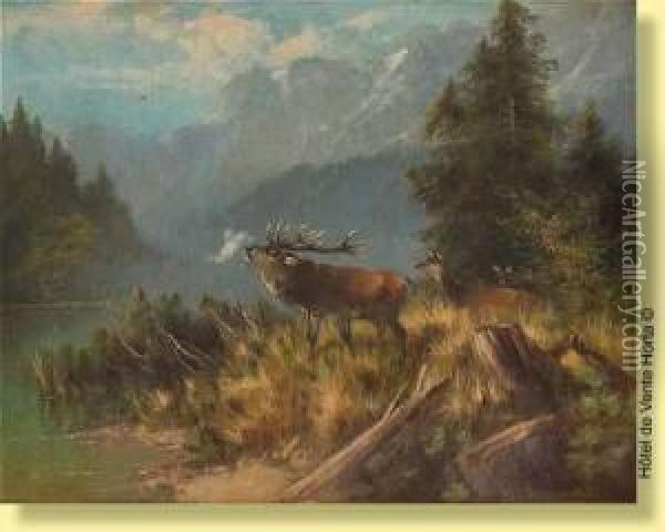 Cerf Bramant Oil Painting - Otto Scheuerer