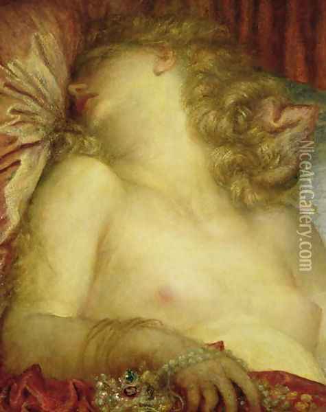 The Wife of Plutus, c.1880-89 Oil Painting - George Frederick Watts