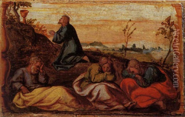 Christ Washing The Disciples' Feet Oil Painting -  Romanino (Girolamo Romani)