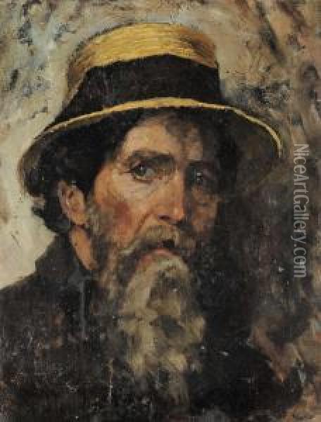 Ritratto Maschile Con Cappello Oil Painting - Pavel Alexandrovich Svedomskij