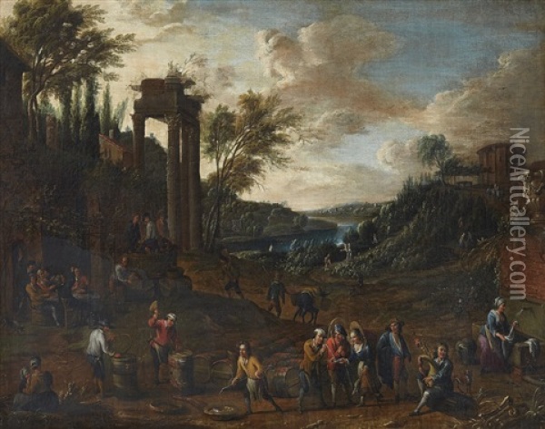 Allegory Of Oil Painting - Alexander van Bredael