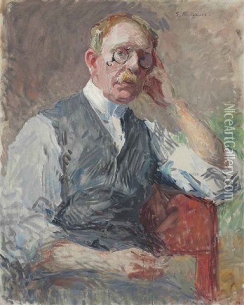 Portrait Of A Man Oil Painting - Gari Melchers