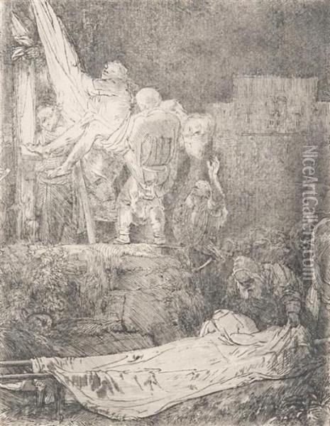The Descent From The Cross By Torchlight Oil Painting - Rembrandt Van Rijn