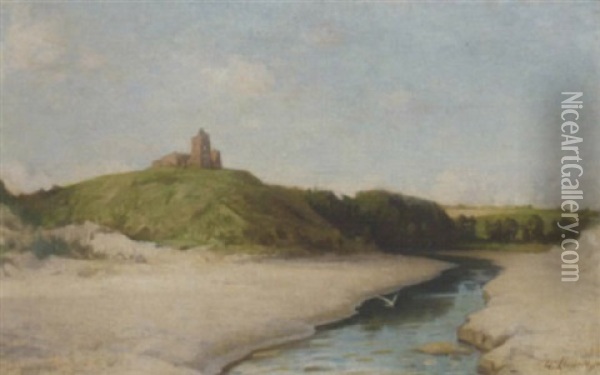 Redcastle, The Beauly Firth Oil Painting - William Samuel Henry (Sir) Llewellyn
