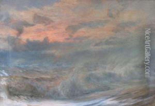 Winter Sea Oil Painting - Arthur Severn