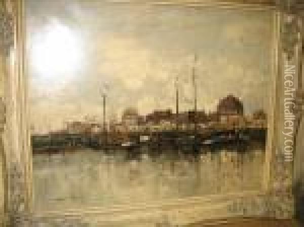 Port In Holland Oil Painting - William Alfred Gibson