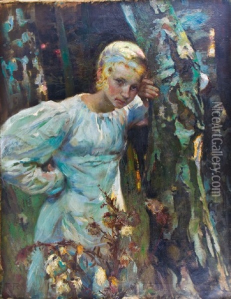 Portrait Eines Madchens Oil Painting - Friedrich Fehr