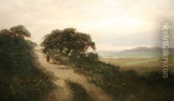 In The Foothills, Near Sausalito, California Oil Painting - Frederick Ferdinand Schafer