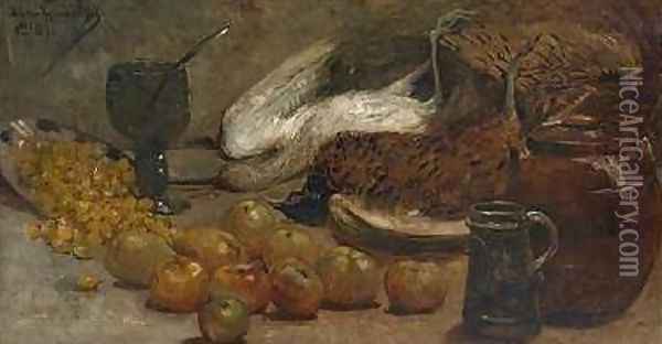 Still life with Pheasants Oil Painting - Theo van Rysselberghe