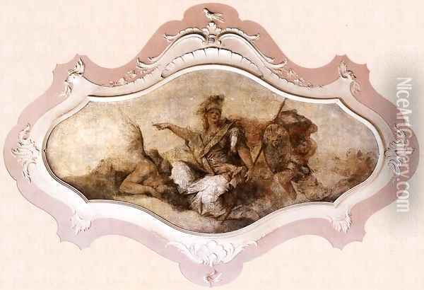 Minerva Oil Painting - Giovanni Antonio Guardi