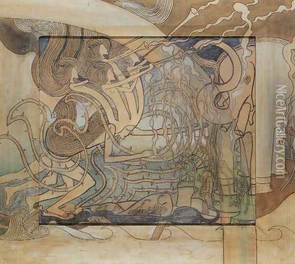 Rise, with opposition, of modern art Oil Painting - Jan Toorop
