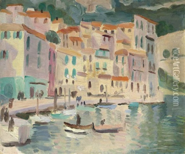 Mediterranean Port Oil Painting - Christopher Wood