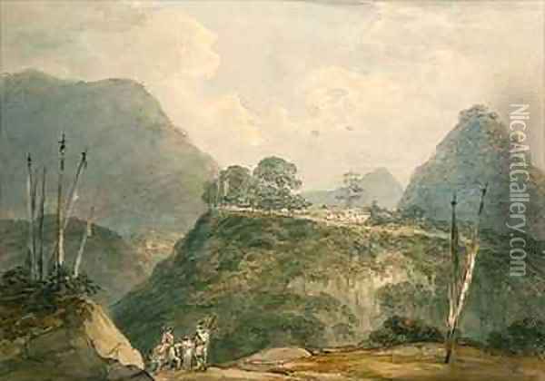 Mountainous landscape with river 2 Oil Painting - Thomas & William Daniell