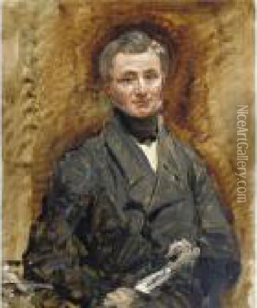 Portrait Of A Gentleman Oil Painting - John Linnell