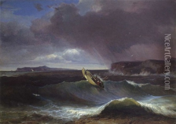 Bucht Von Salamis Oil Painting - Karl Wilhelm Von Heideck