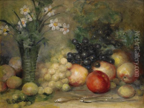 Stilleben Med Frukter Oil Painting - Emma Ekwall