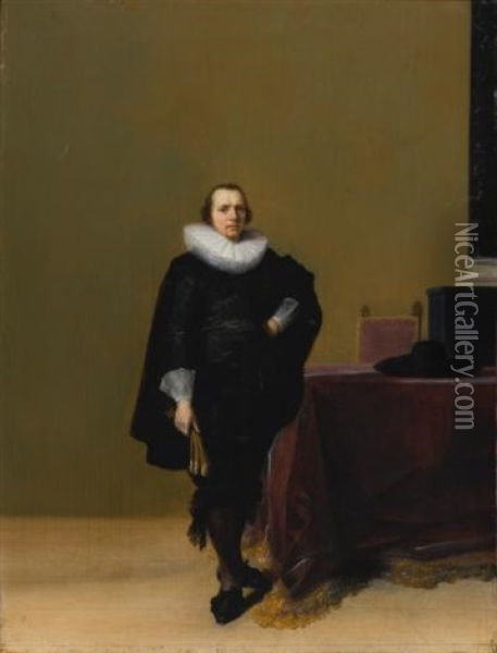 Portraits Of Jacob Van De Merckt And His Wife Petronella Witsen (pair) Oil Painting - Hendrick Gerritsz. Pot