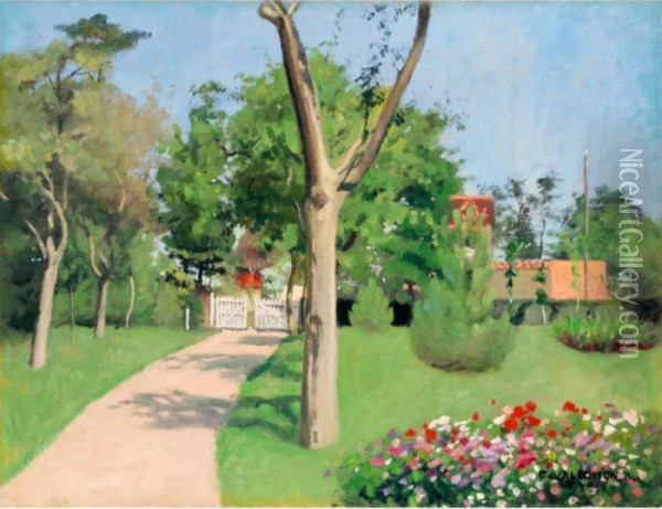 Le Jardin, Soleil Et Fleurs, 1904
 The Garden, Sun And Flowers, 1904 Oil Painting - Felix Edouard Vallotton