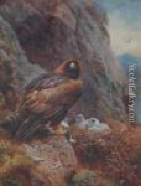 Grouse Withdeer In The Distance Oil Painting - Archibald Thorburn