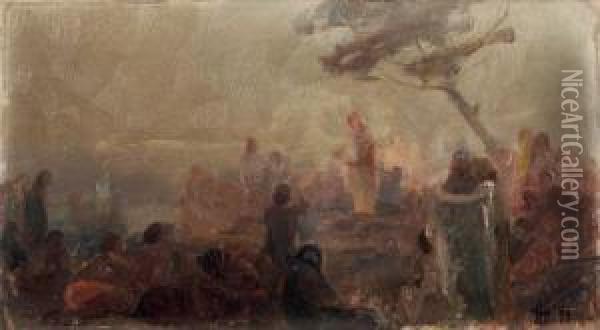 Scena Biblica Oil Painting - Emilio Vasarri