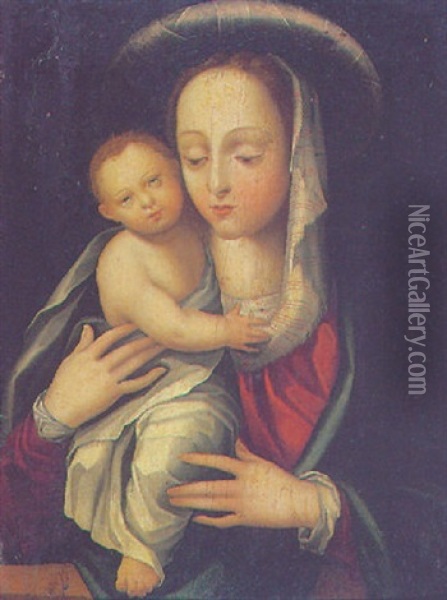 Virgen Con El Nino Oil Painting - Luis de Morales