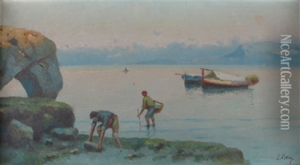Blick In Die Bucht Von Palermo Oil Painting - Erminio Cremp