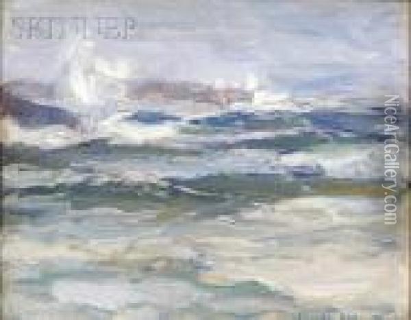 Sea Spray Oil Painting - Charles Herbert Woodbury