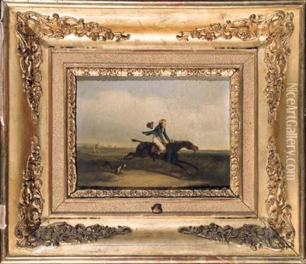 At Full Gallop Oil Painting - Alfred De Dreux