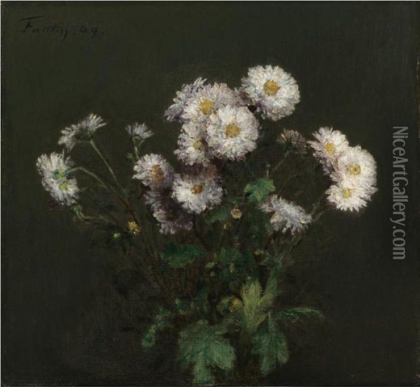 Property From The Collection Of Paul R. And Mary Haas
 

 
 
 

 
 Bouquet De Chrysanthemes Blancs Oil Painting - Ignace Henri Jean Fantin-Latour