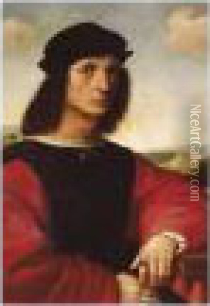 Portrait Of Agnolo Doni Oil Painting - Raphael (Raffaello Sanzio of Urbino)
