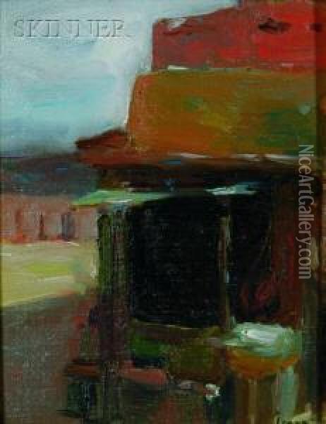 Adobe Building, Side View Oil Painting - Robert Henry Logan