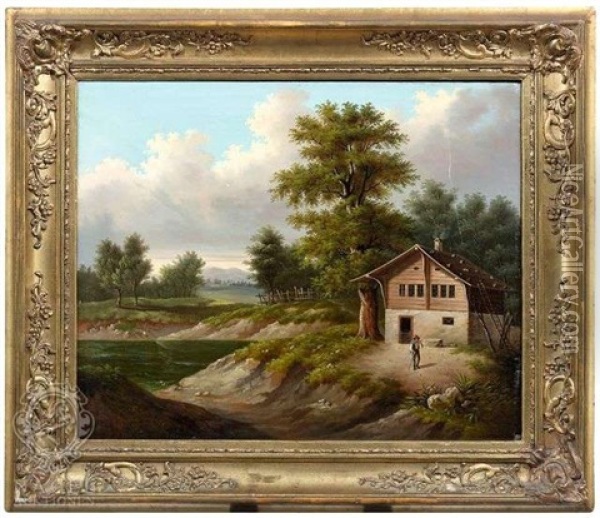 Landschaft Aus Der Steiermark Oil Painting - Anton Schiffer