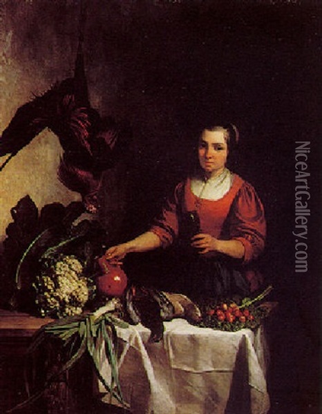 The Kitchenmaid Oil Painting - David Emile Joseph de Noter
