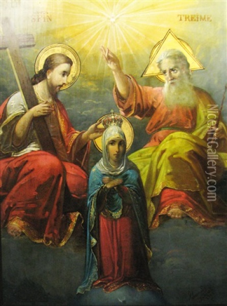 Saint Trinity Oil Painting - Gheorghe Ioanid