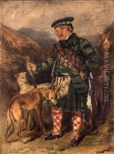 Self-portrait With Dogs Oil Painting - Sir Edwin Henry Landseer