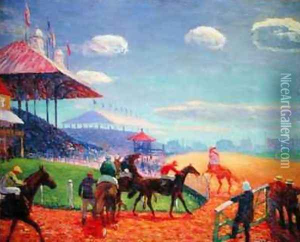 Racetrack Oil Painting - William Glackens